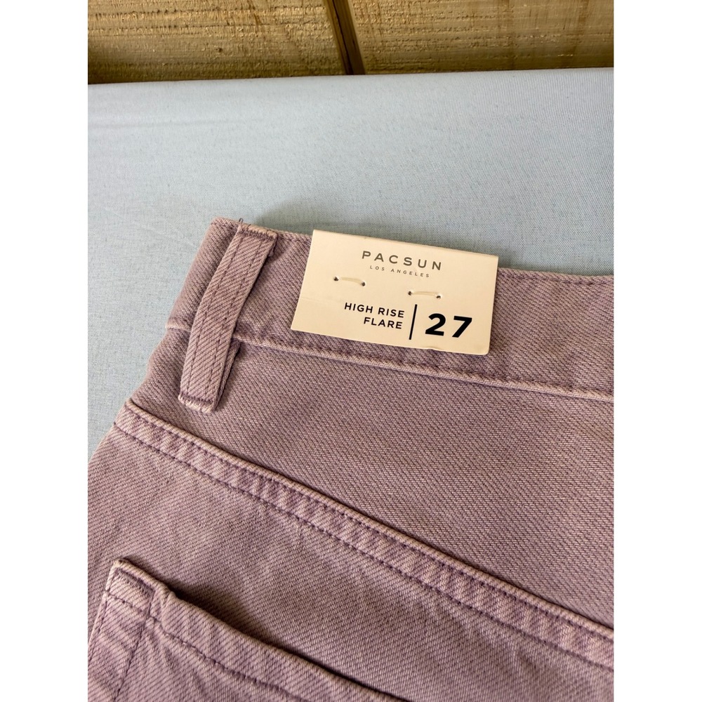 PacSun High Rise Flare Jeans 27 NWT Dusty Lavender Mauve Purple Denim Pants - Picture 5 of 16